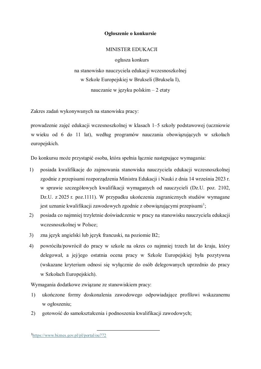 Miniatura dokumentu: bip_2081Konkurs_-_nauczyciel_edukacji_wczesnoszkolnej_w_Szkole_Europejskiej_w_Brukseli.pdf_